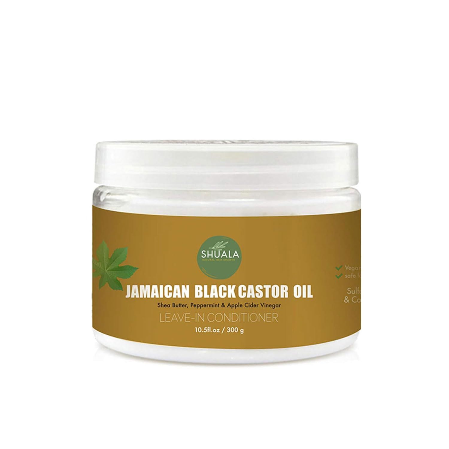 SHUALA Jamaican Black Castor Oil Reparative Leave-in Conditioner, Softens and Detangles Controlling Frizz, Nourish, Moisturize, Anti Breakage Conditioner Hair Growth Products for Women (10.5fl.oz)