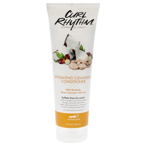 Curl Rhythm Hydrating Cleanser Conditioner - Co-wash with Shea, Marula, and Coconut - Curly Hair Conditioner - Removes Dirt and Buildup - 10 oz