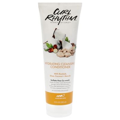 Curl Rhythm Hydrating Cleanser Conditioner - Co-wash with Shea, Marula, and Coconut - Curly Hair Conditioner - Removes Dirt and Buildup - 10 oz