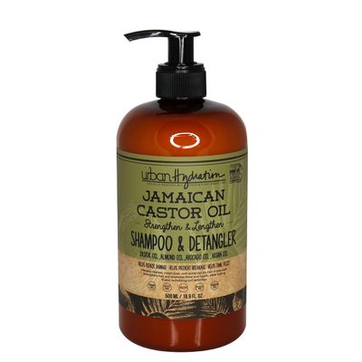 Urban Hydration Jamaican Castor Oil Shampoo and Detangler Sulfate, Paraben and Dye Free, Cleanses, Hydrates and Repairs Damage for Soft, Strong and Shiny Hair, All Hair Types, 16.9 Fl Ounces