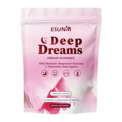 ESUNM Deep Dream Sleep Gummies with 5mg Melatonin, Magnesium, Glycinate, L-Theanine for Sleep Support- Non-Habit Forming Sleep Supplement,60 Gummies, 30 Day Supply