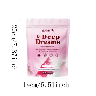 ESUNM Deep Dream Sleep Gummies with 5mg Melatonin, Magnesium, Glycinate, L-Theanine for Sleep Support- Non-Habit Forming Sleep Supplement,60 Gummies, 30 Day Supply