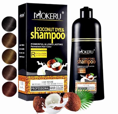 Generic MOKERU Professional Argan COCONUT Oil Hair Dye Color Shampoo 500 ML (Light Brown)