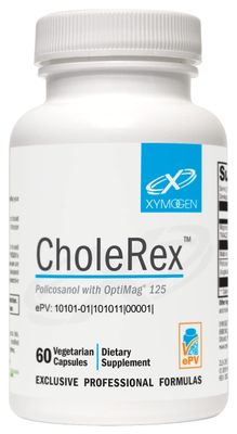 XYMOGEN CholeRex - Policosanol 10mg to Help Maintain Normal Blood Lipid Levels, Promote Healthy Blood Flow Vessel Integrity - Enhanced with 2 Bioavailable Magnesium Chelates (60 Capsules)