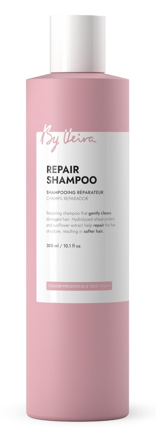 By Veira, Repair Shampoo 10.1 Fl Oz, For Damaged Hair, Wheat proteinSunflower Extract Gently Repairs Hair, Colour preserving, 100 vegan SulphateSilicone free