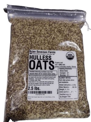 Whole Oat Groats: Raw Hulless Organic Oats, Farmer Direct, 2.5 lbs.
