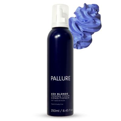Pallure Ash Blonde Toning Foam Conditioner, Reduces Brassiness and Yellow Tones - For Silver Hair, Vegan and Cruelty Free, 250 ml