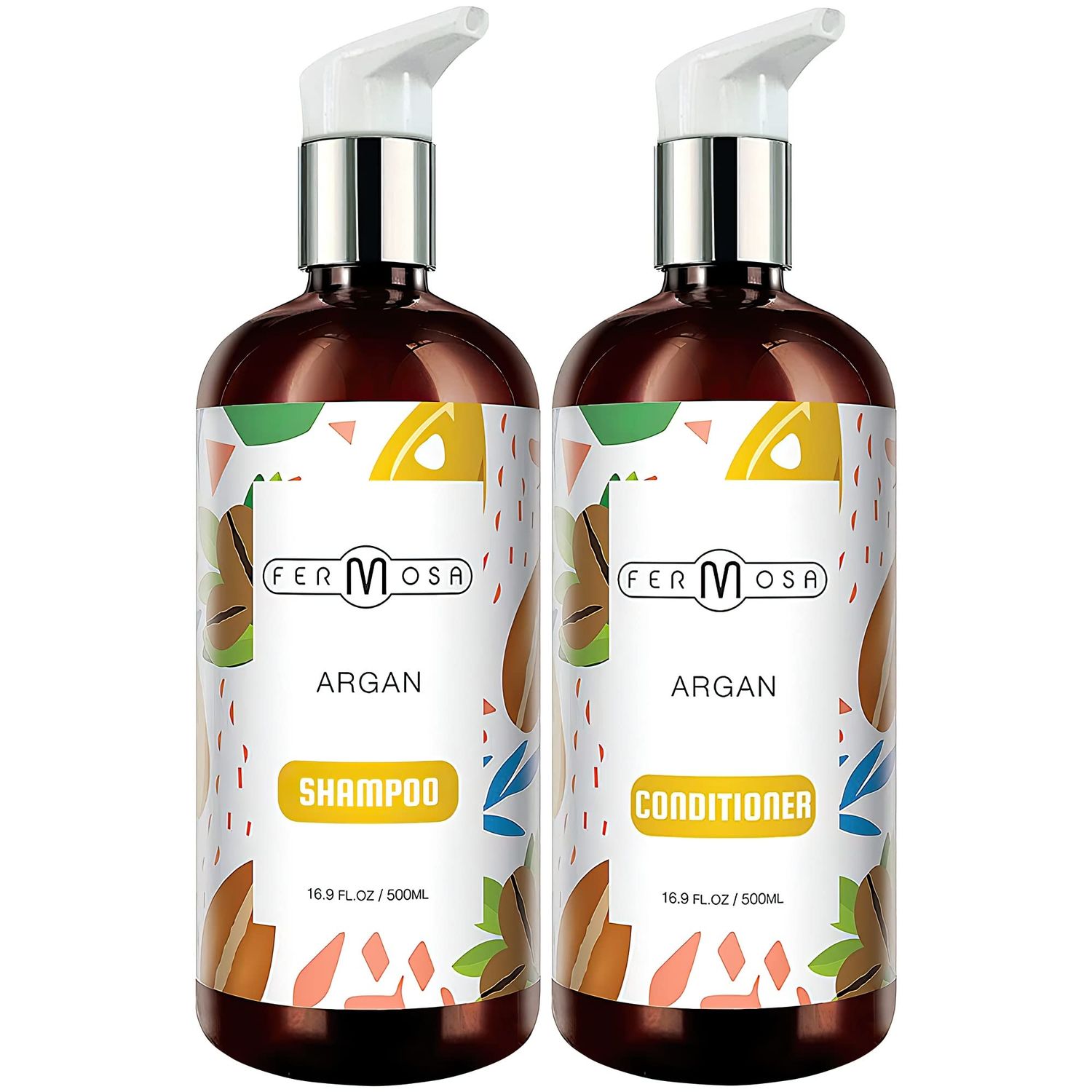 Fermosa Argan Oil Shampoo and Conditioner Bundle - Moisturizing Hydrating Moroccan Argan Oil, Sulfate Free, Scalp Treatment, Anti Dandruff, Beauty Hair Treatment 2 x 16.9oz