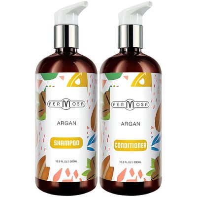 Fermosa Argan Oil Shampoo and Conditioner Bundle - Moisturizing Hydrating Moroccan Argan Oil, Sulfate Free, Scalp Treatment, Anti Dandruff, Beauty Hair Treatment 2 x 16.9oz