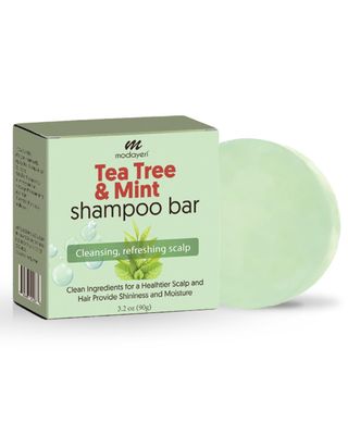 Tea Tree Mint Shampoo Bar - Natural Hair Cleanser with Invigorating Oils, Sulfate-Free Vegan, Suitable for All Types, Zero-Waste Care, 3.2 oz