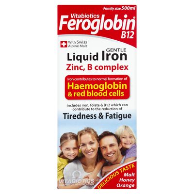 6 Units (Bulk Pack) Vitabiotics Feroglobin B12 Gentle Liquid Iron, Zinc, Minerals Vitamin B Complex 500ml
