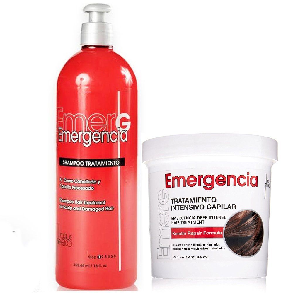 Toque Magico Emergencia Set Deep Intensive Hair Treatment Shampoo 16oz