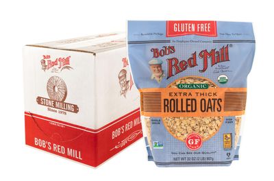 Bob&#39;s Red Mill Gluten Free Organic Extra Thick Rolled Oats, 32oz (Pack of 4) - Non GMO, Whole Grain, Vegan, Kosher