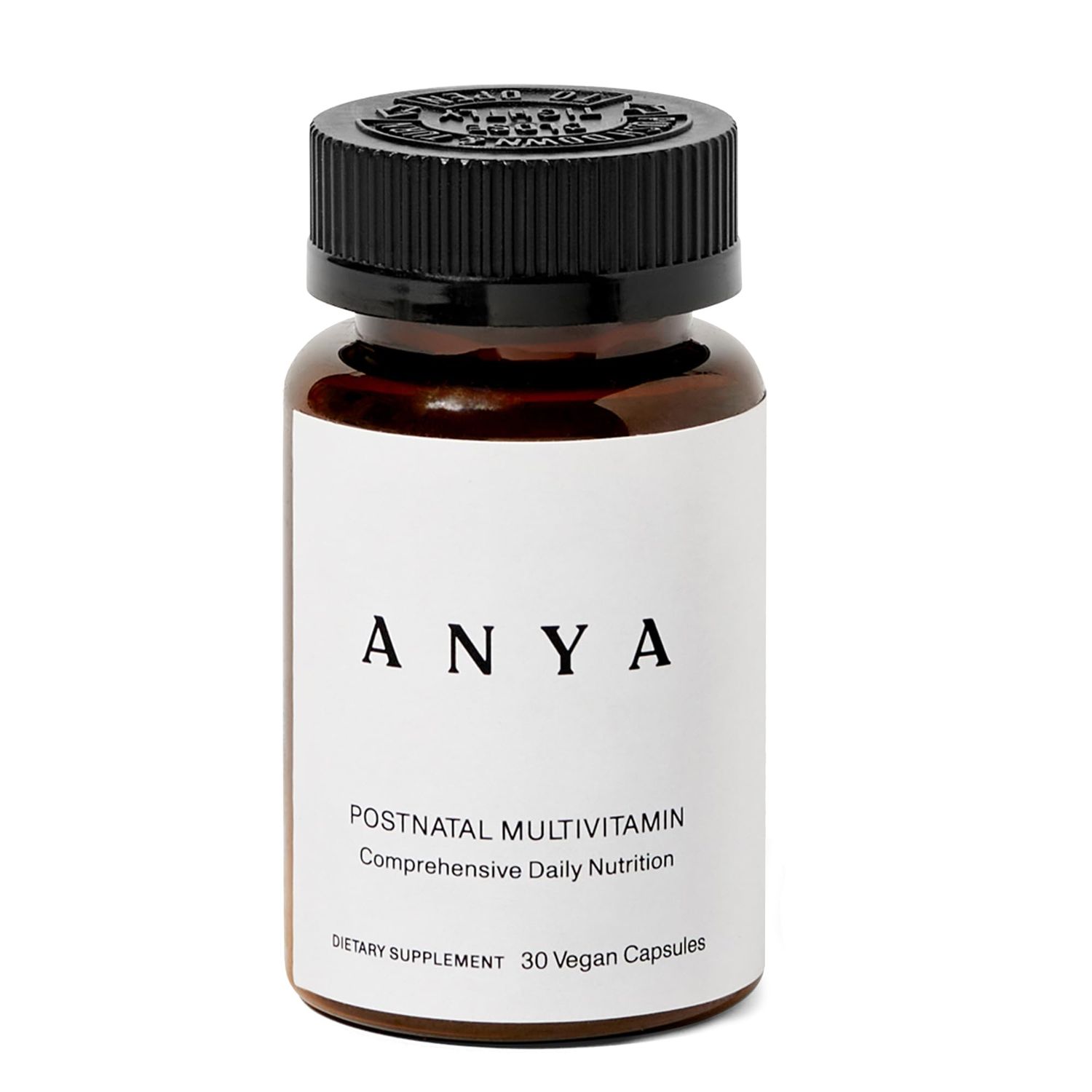 ANYA Postpartum Multivitamin, Postnatal Vitamin for Women Breastfeeding, 30 Capsules - Vitamins A, C, D3, Zinc, B12, Biotin, Folate and Iron - 100 Vegan, Non-GMO, Gluten Free, Mothers Day Gifts