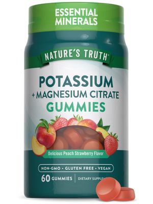 Nature&#39;s Truth Potassium Magnesium Citrate Gummies 60 Count Vegan, Non-GMO Gluten Free Supplement