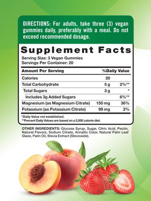 Nature's Truth Potassium Magnesium Citrate Gummies 60 Count Vegan, Non-GMO Gluten Free Supplement