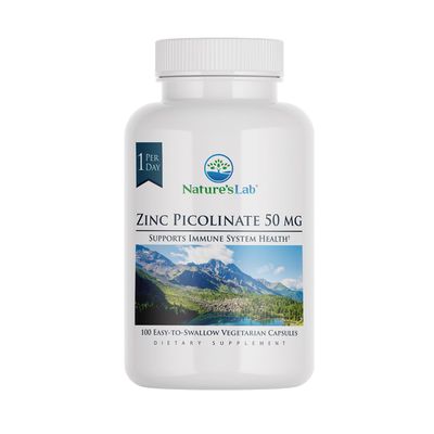 Nature s Lab Zinc Picolinate 50mg - Highly Absorbable Zinc Supplement - 100 Capsules (3 Month Supply)