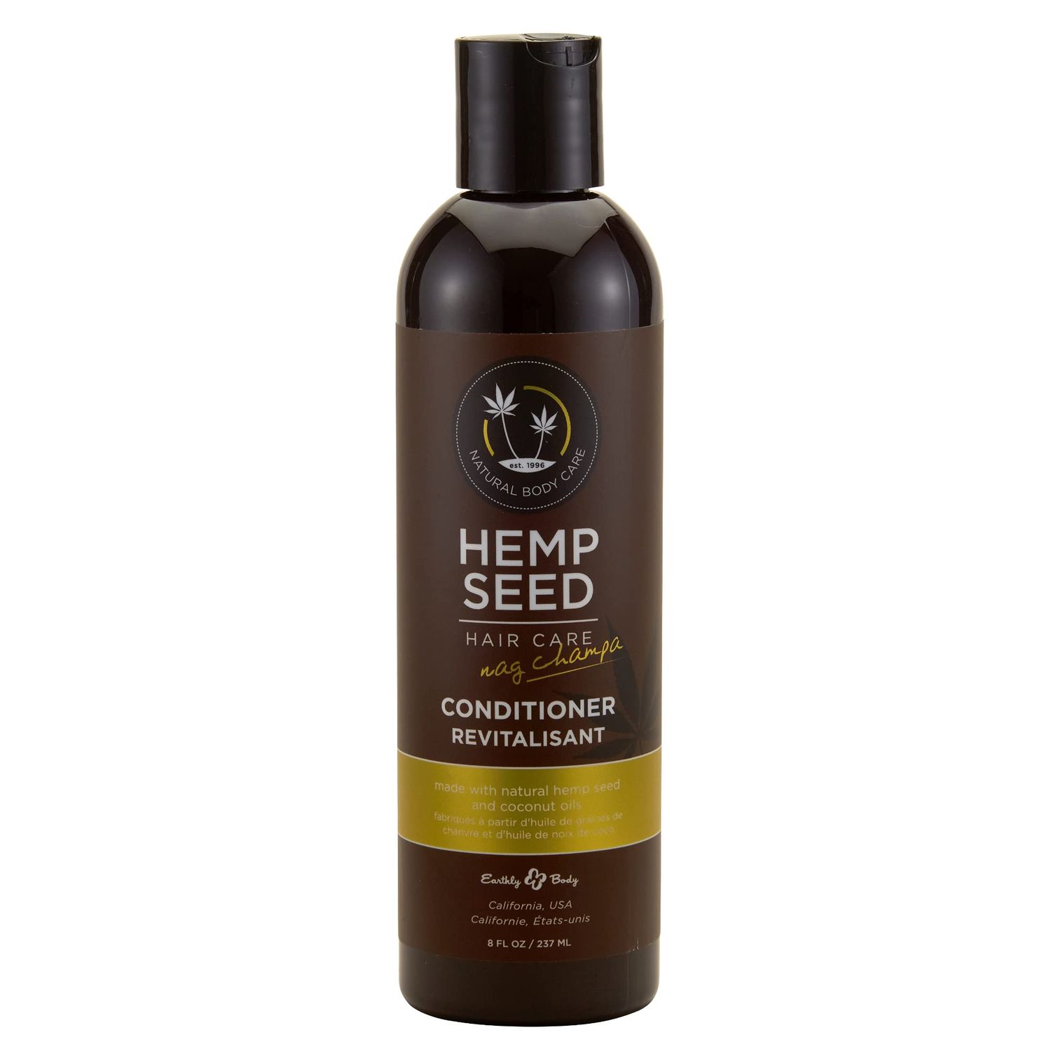 Hemp Seed Hair Care Conditioner, Nag Champa - 8 oz - Keeps Hair Feeling Soft Smooth - With Hemp Seed Oil, Coconut Oil Vitamin E - Vegan, Cruelty Free
