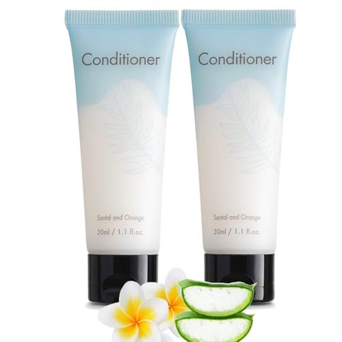 NISGUR Leak-Proof Travel Size Conditioner 1.1 Fl.oz 30 ml Each 200PCS Bulk Pack Hotel Conditioner Santal and Orange Scent Amenities and Toiletries for Hospitality