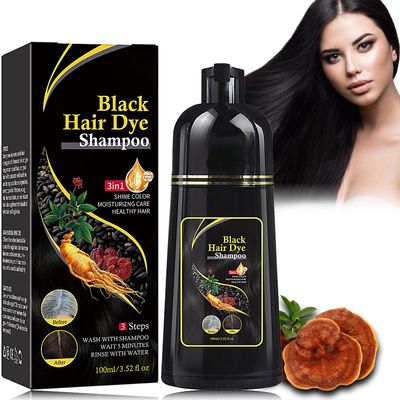 BKPPLZP Black Hair Dye Shampoo for Women Magic Instant 3 in 1 Hair Color Shampoo,Nourshing Black Shampoo Colors Long Lasting Gray Highly Coverage Black Hair Dye in Minutes-100ml