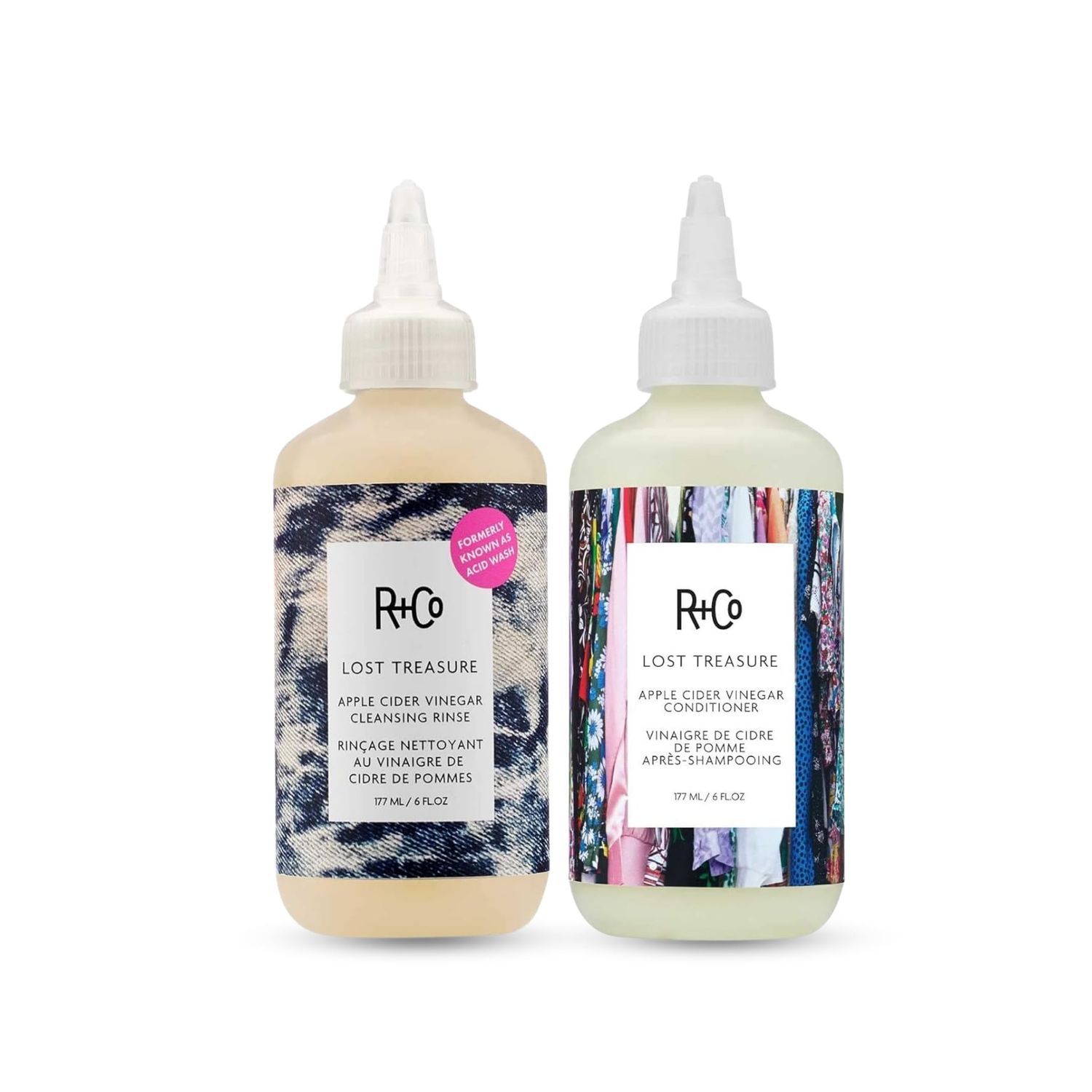 RCo Lost Treasure Apple Cider Vinegar Hair Rinse Conditioner Set Shine-Boosting Hair Treatment for Clean Healthy Hair Remove Product Build-Up Restore Scalp pH 6.0oz (Set of 2)
