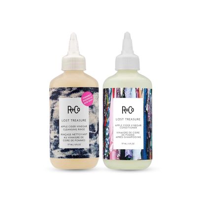 RCo Lost Treasure Apple Cider Vinegar Hair Rinse Conditioner Set Shine-Boosting Hair Treatment for Clean Healthy Hair Remove Product Build-Up Restore Scalp pH 6.0oz (Set of 2)