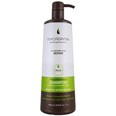 Macadamia Professional Hair Care Sulfate Paraben Free Natural Organic CrueltyFree Vegan Hair Products Weightless Hair Repair Shampoo , Green, Sheer Pecan, 33.8 Fl Oz
