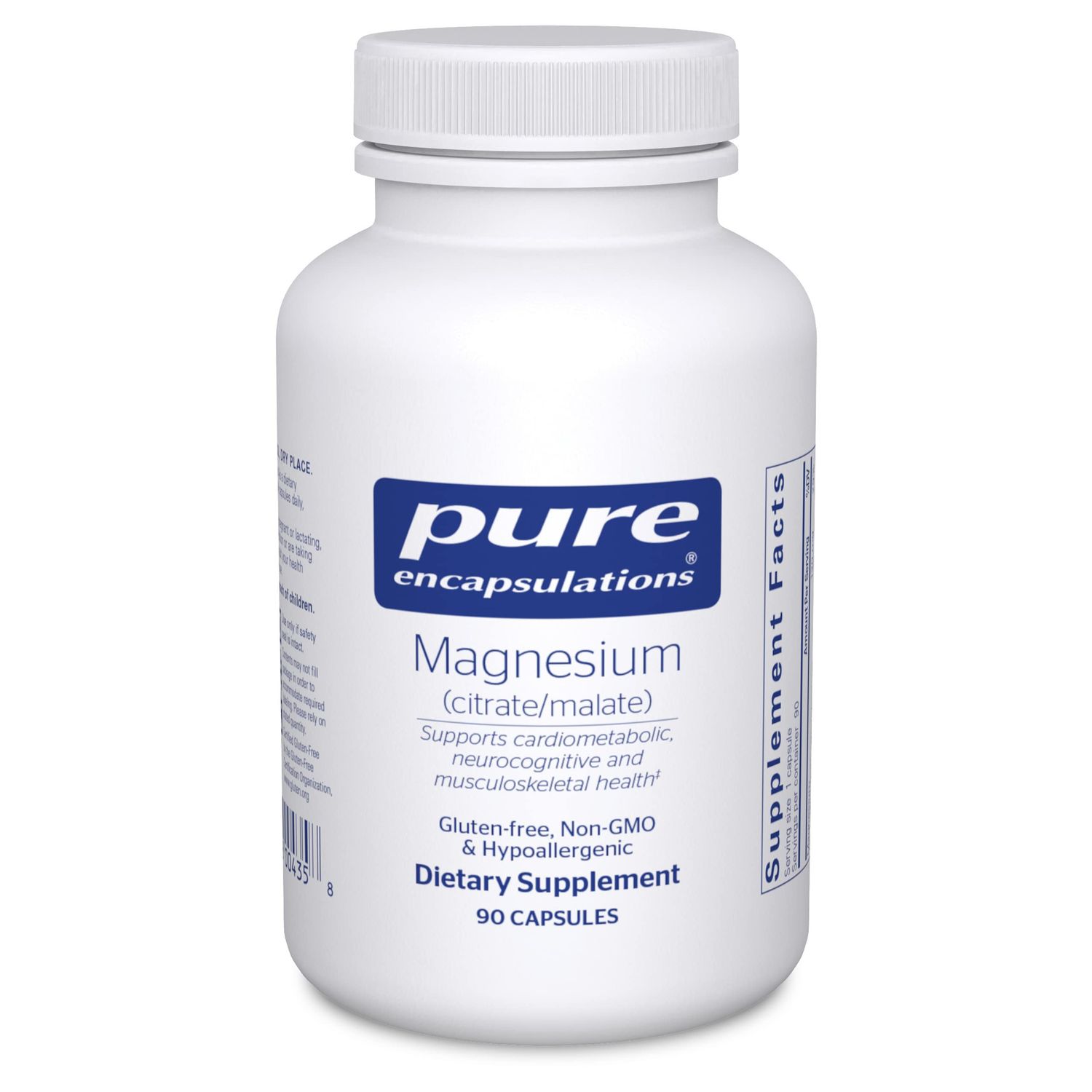 Pure Encapsulations Magnesium (CitrateMalate) - Magnesium Supplement to Support Nutrient Utilization, Energy, Bones Heart Health - with Magnesium Citrate Malate - 3-Month Supply