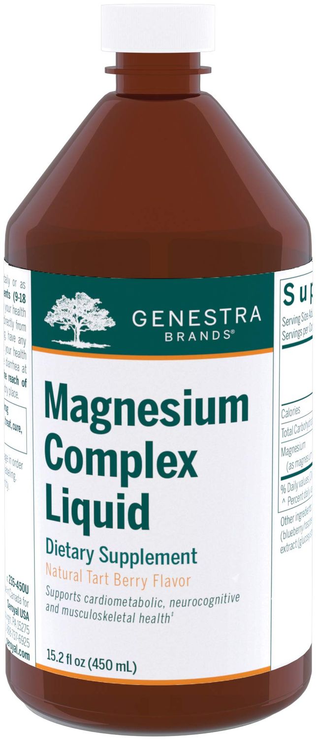 Genestra Brands Magnesium Complex Liquid Combination of Three Organic Magnesium Sources 15.2 fl oz