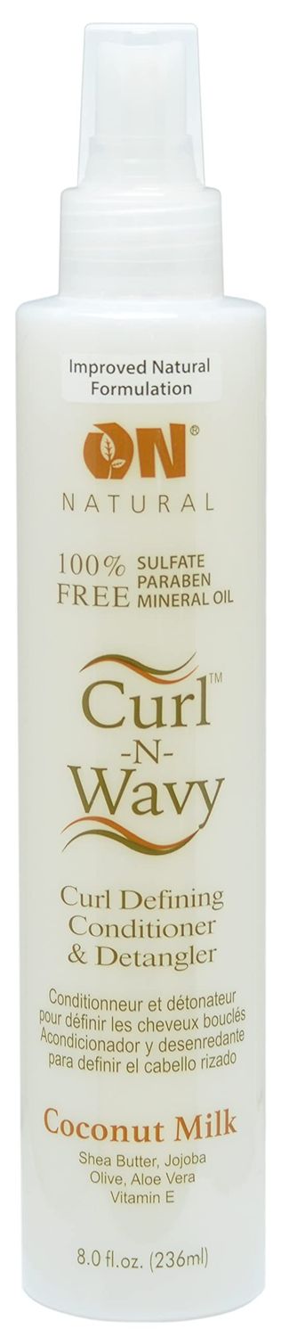 ON Natural Premium Oil Free Curl N Wavy Curl Defining Conditioner Detangler, Coconut Milk 8 oz