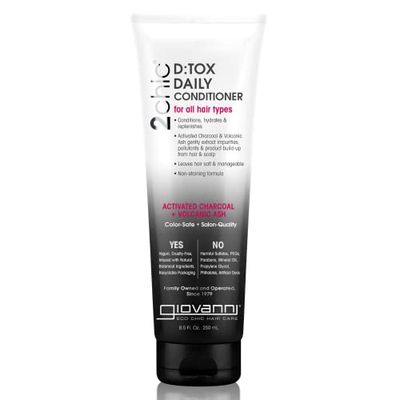 GIOVANNI D:tox Daily Conditioner, 8.5 oz. - Activated Charcoal, Super-Antioxidants Acai Goji Berry