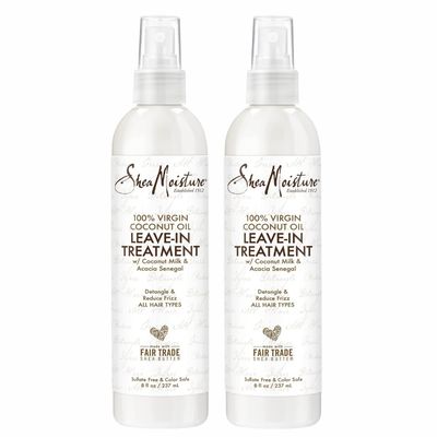 SheaMoisture Curly Hair Leave-in Conditioner Spray, with Virgin Coconut Oil, Shea Butter and Coconut Milk for Anti-Frizz Care (Pack of 2-8 Fl Oz Ea)