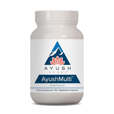 Ayush Herbs Ayush Multi - Multi Vitamin Capsules, Multivitamin with Iodine Zinc for Men Women, Daily Vitamin Mineral Support for Adults - 90 Vegetarian Capsules (1 Count)