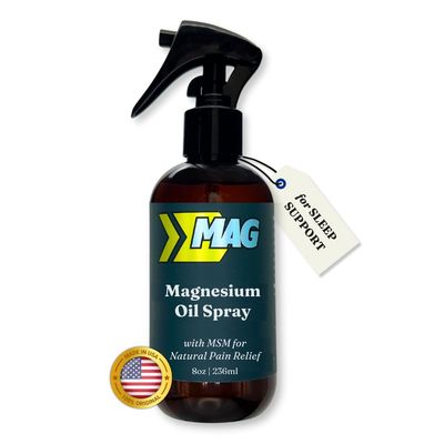 MAG Recovery Pure Magnesium Oil Spray with MSM - Extra Strength for Sleep, Muscle Pain, Cramp Relief, Energy - Fast-Absorbing, Fragrance-Free, All-Natural - Tired Feet, Fatigue, Women s Health - 8oz