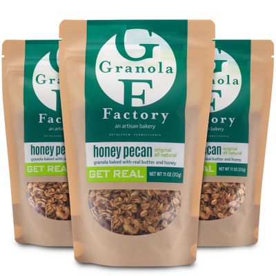 Granola Factory Honey Pecan, All-Natural, Sweet and Salty Breakfast Cereal and Snack (Honey Pecan) 11 ounce (Pack of 3)