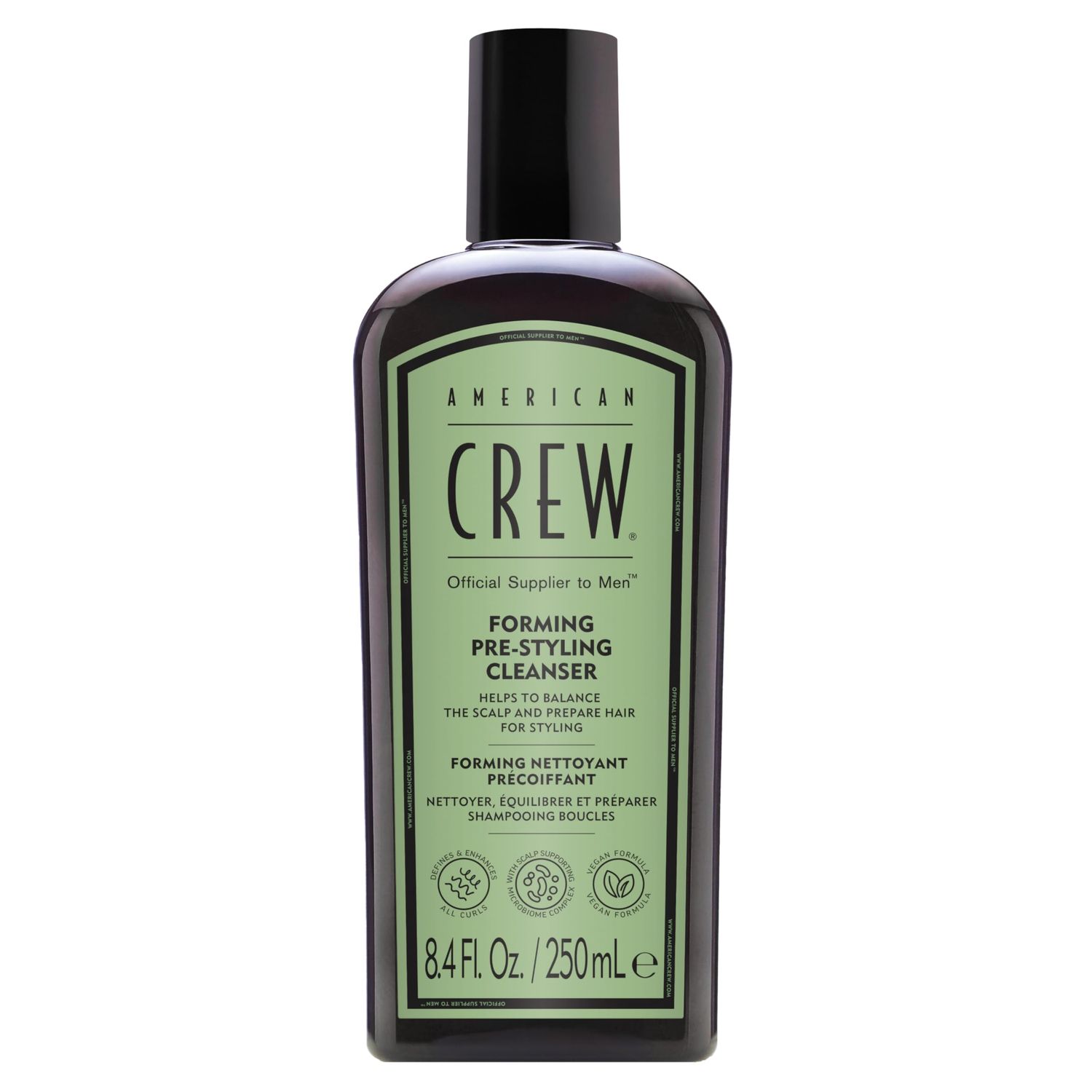 AMERICAN CREW Men&#39;s Pre-Styler Forming Shampoo for Textured Curly Hair, Anti-Frizz Curl Defining, With Jojoba Oil, Vegan, 8.5 fl oz