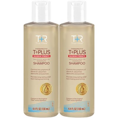 TrueReal Salicylic Acid Anti-Dandruff Shampoo 3 Salicylic Acid, 4.4 Fl Oz, 2 Pack