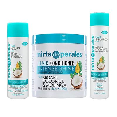 Mirta de Perales Argan, Coconut Moringa Oils Shampoo Conditioner Leave-in Cream &quot;Set&quot;