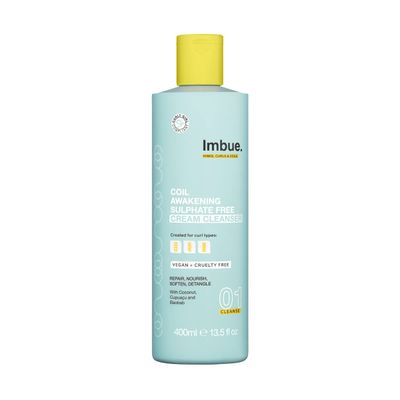 Imbue Coil Awakening Sulphate Free Cream Cleanser Shampoo - Curl Enhancing for 4A-4C Hair - Add Moisture and Hydrate - Curly Girl Method Daily Cleanser