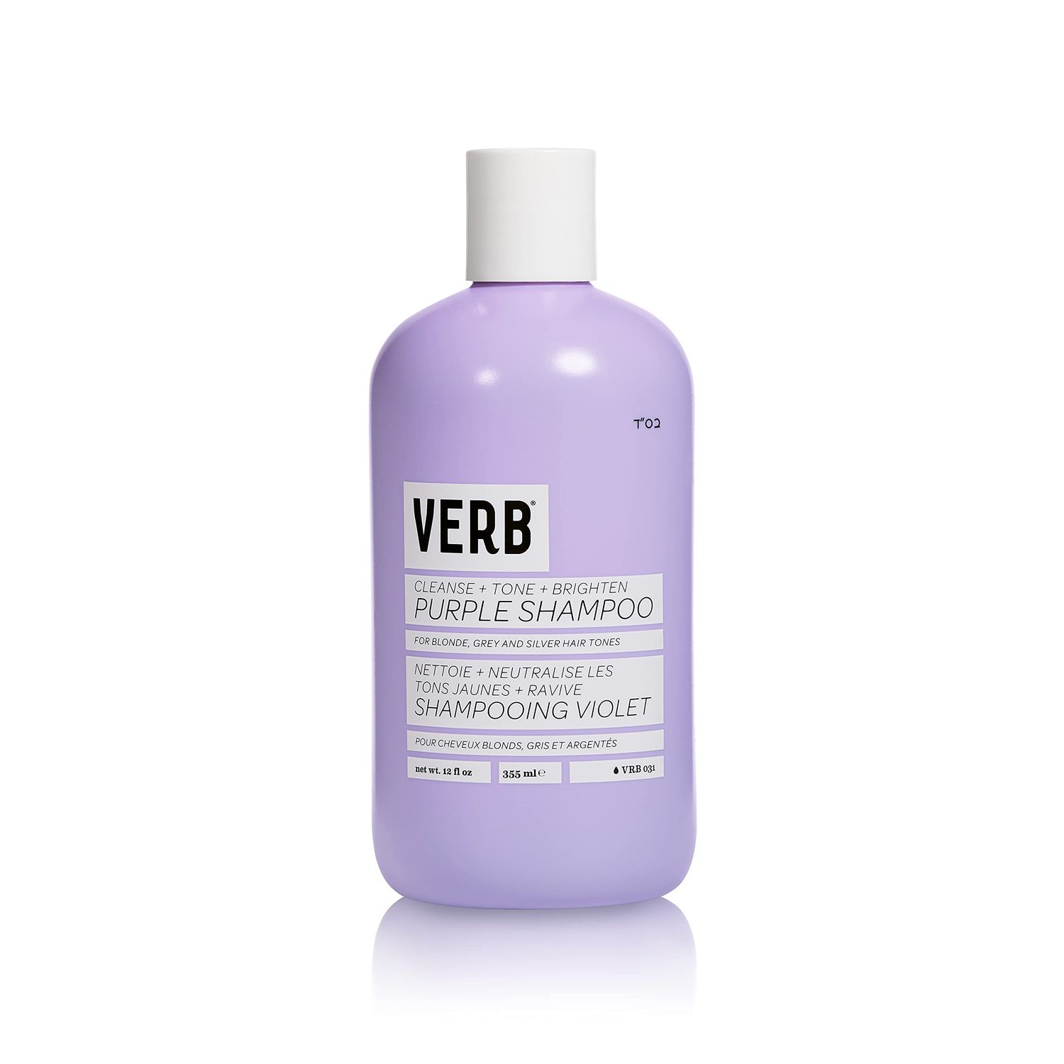 VERB Purple Shampoo - Vegan Toning Shampoo for Blonde, Grey and Silver Hair - Free of Harmful Sulfates and Paraben - Purple Color Corrector to Reduce Yellow Brassy Tones, 12 fl oz