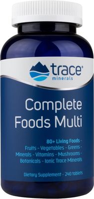 Trace Minerals Complete Foods Multi - Daily Multivitamin Supplement with Whole Foods, Minerals Vitamins - Supports Body Mineral Health with Ionic Trace Minerals - 240 Tablets