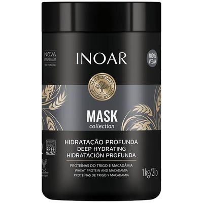 INOAR Hair Mask, Deep Hydrating Macadamia, 2.2 liters, Moisturizer for Dry Damaged Chemically Treated Wavy Curly Hair, Vegan Hair Products for Men and Women