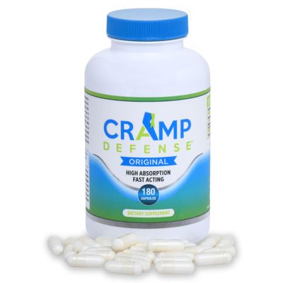 Cramp Defense Magnesium for Leg Cramps, Muscle Cramps Muscle Spasms. End Them Fast and Permanently. Organic Magnesium, Non-Laxative, NO Magnesium Oxide OR Herbs! Big 180 Capsule Bottle.