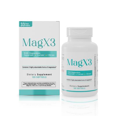 Nutra Mag X3 Triple Magnesium Complex -Super Calm Stress Relief Cortisol Reducer, Magnesium Aspartate, Citrate Lactate Formula for Nerve Health Wellness Best Magnesium Supplement for Women Men