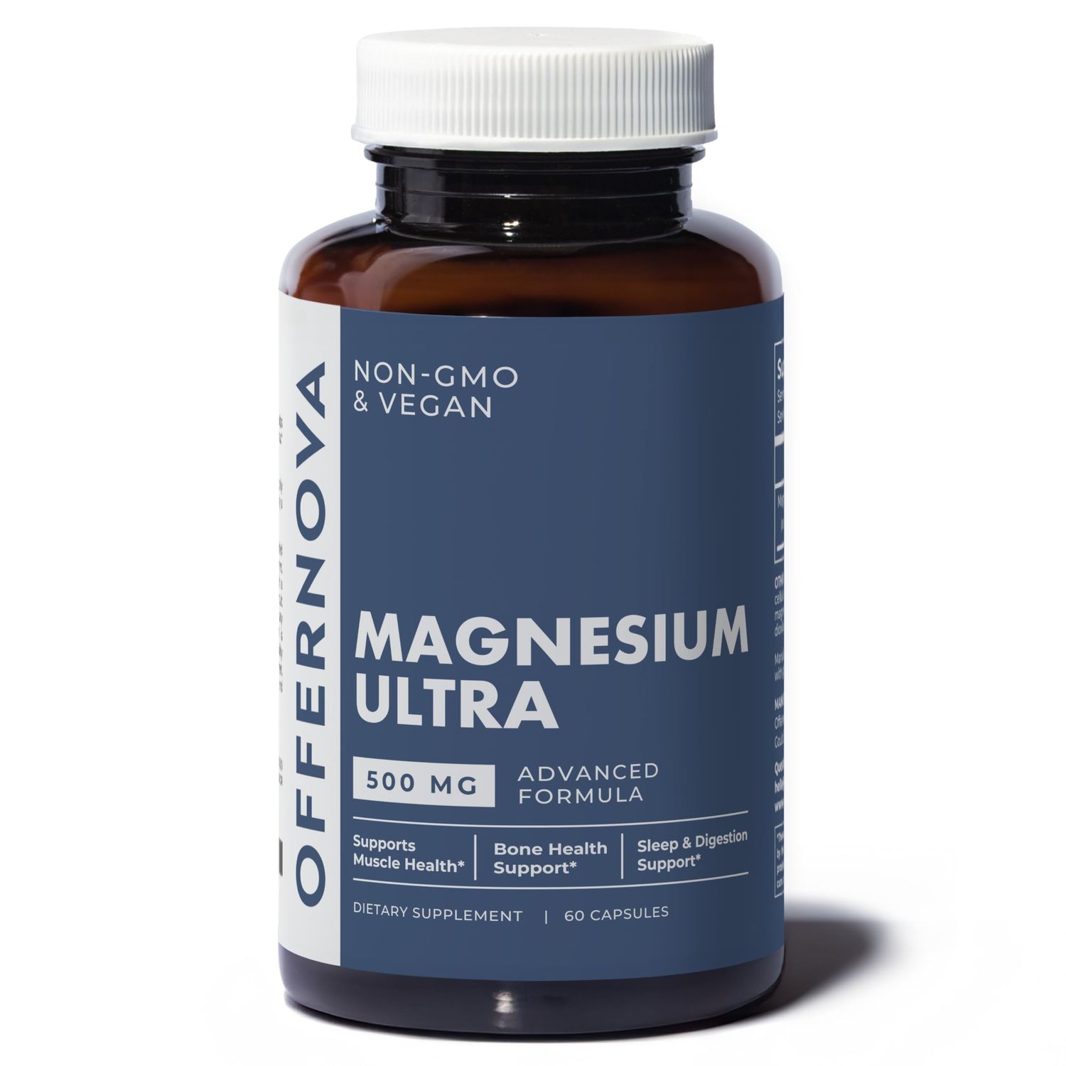 Offernova Magnesium Ultra - High Absorption 500mg Vegan Magnesium Citrate Oxide Complex - Boost Sleep, Digestion Muscle Health for Men Women - Constipation Relief - Citrato de Magnesio