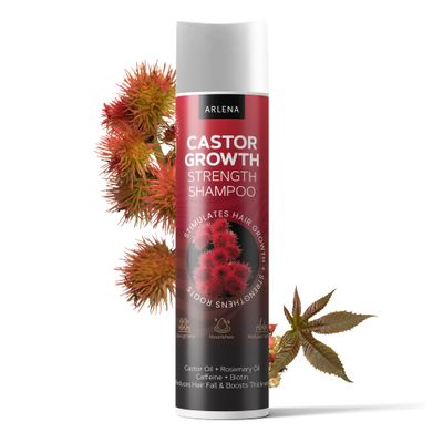 Arlena Castor Oil Shampoo for Hair Growth - Thickening Strengthening Shampoo with Biotin, Rosemary Caffeine - for Women Men - 12 fl oz