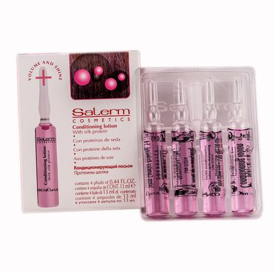 Salerm Cosmetics Conditioner Lotion For Volume Shine Treatment - 4 Vial x 0.44 oz