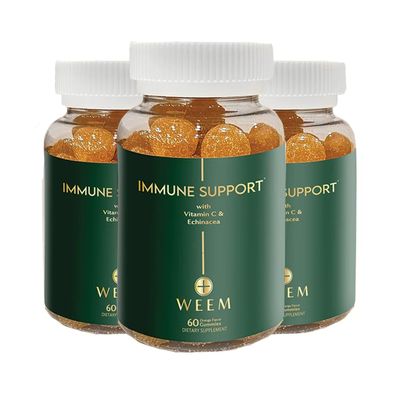 WEEM Immune Support Gummies - Vitamin C - Zinc - Echinacea - Health System Support - Alternative to Pills, Gluten-Free, Natural Supplement for Kids and Adults - 3 Pack