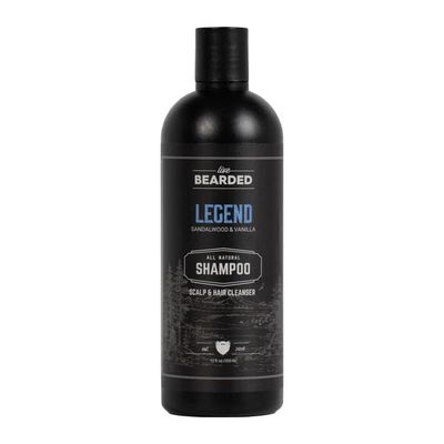 Live Bearded All-Natural Shampoo for Men - Promotes Growth - Strengthening Thinning Hair and Hairloss Legend Scent - Sandalwood, Vanilla