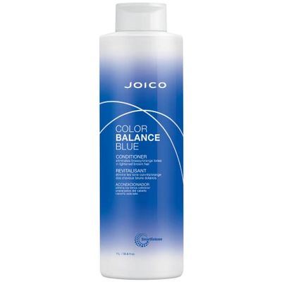 Joico Color Balance Blue Conditioner For Lightened Brown Hair Eliminate Brassy Orange Tones Boost Color Vibrancy Shine UV Protection With Rosehip Oil Green Tea Extract 33.8 Fl Oz